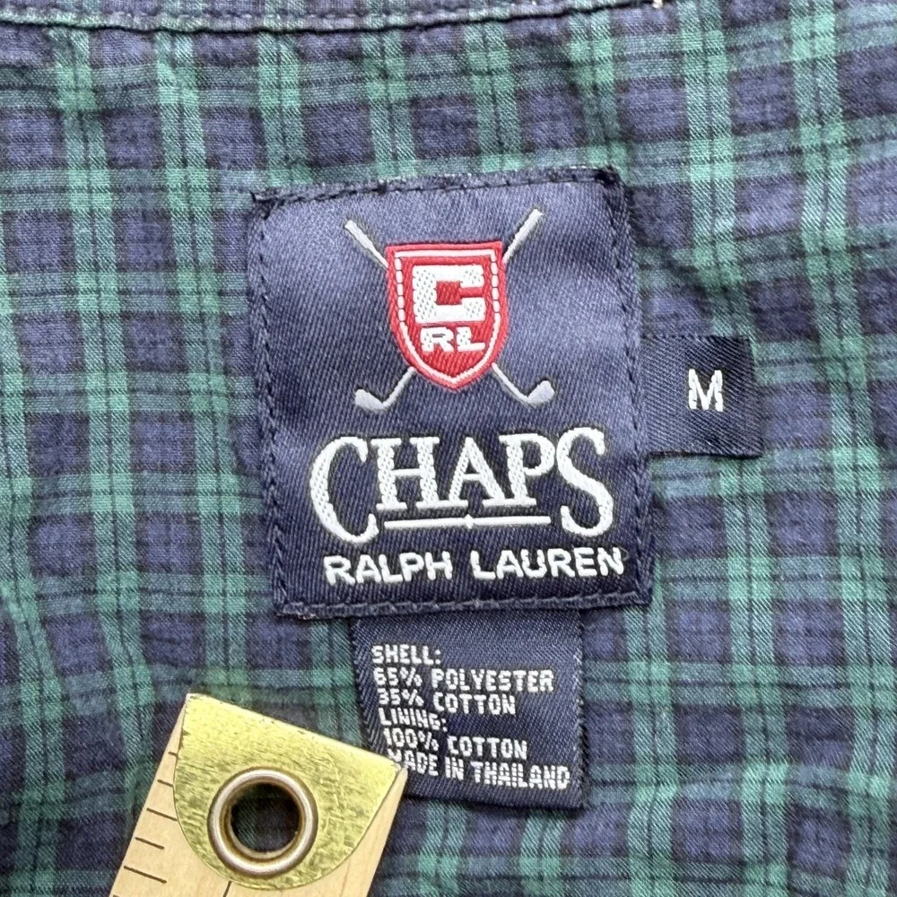 Chaps Ralph Lauren Jacket Mens M Beige Windbreaker Lined Collared Pockets